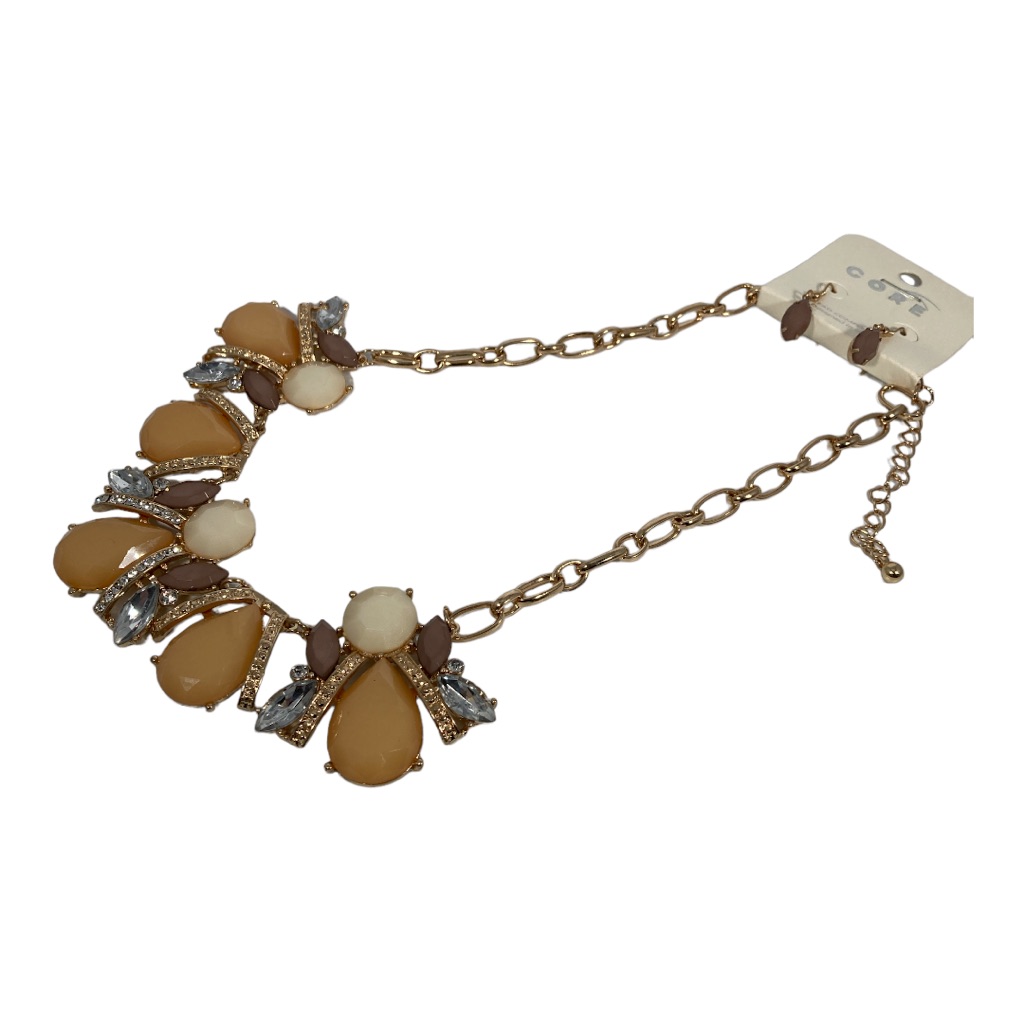 16 Inch Gold Tone Statement Necklace